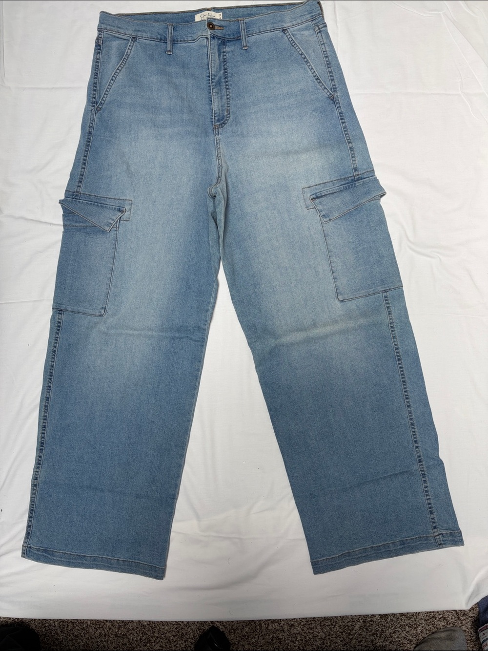 Jessica Simpson Light Blue Relaxed Cargo Jeans